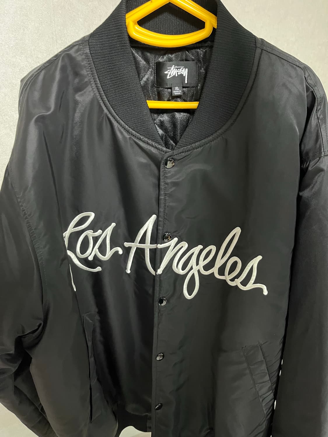 스투시 LA 챕터 사틴 바시티 자켓 블랙 상품이미지1