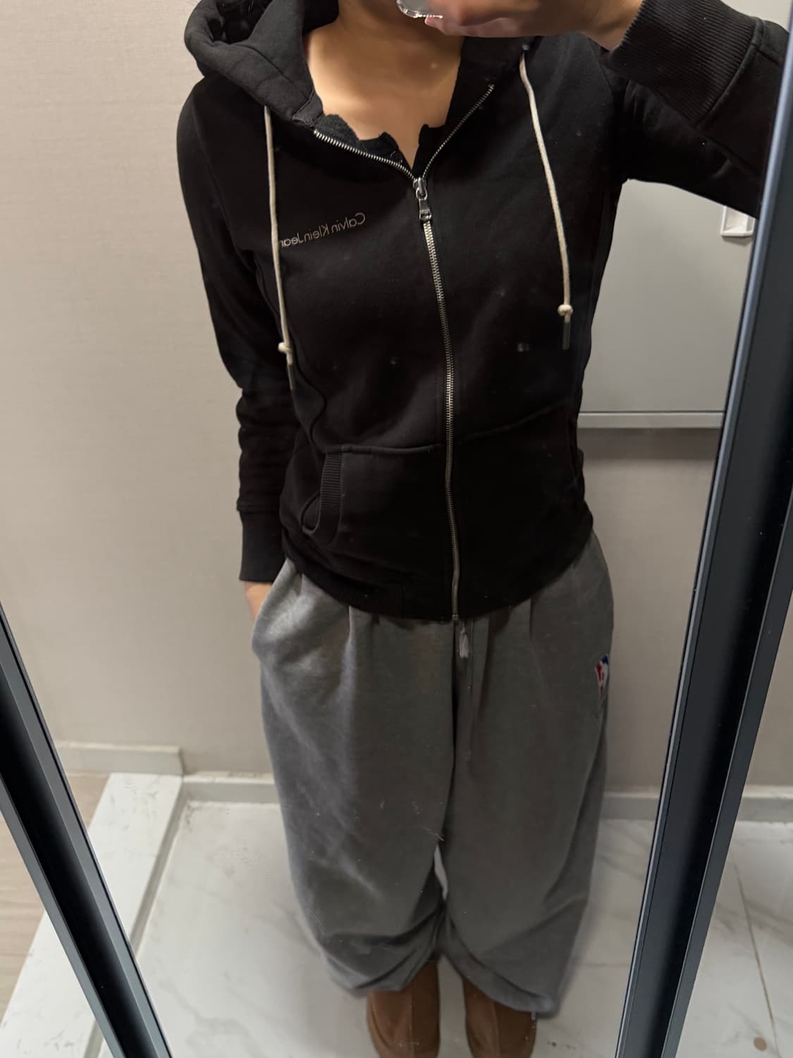 켈빈클라인 블랙 후드집업 s 상품이미지1