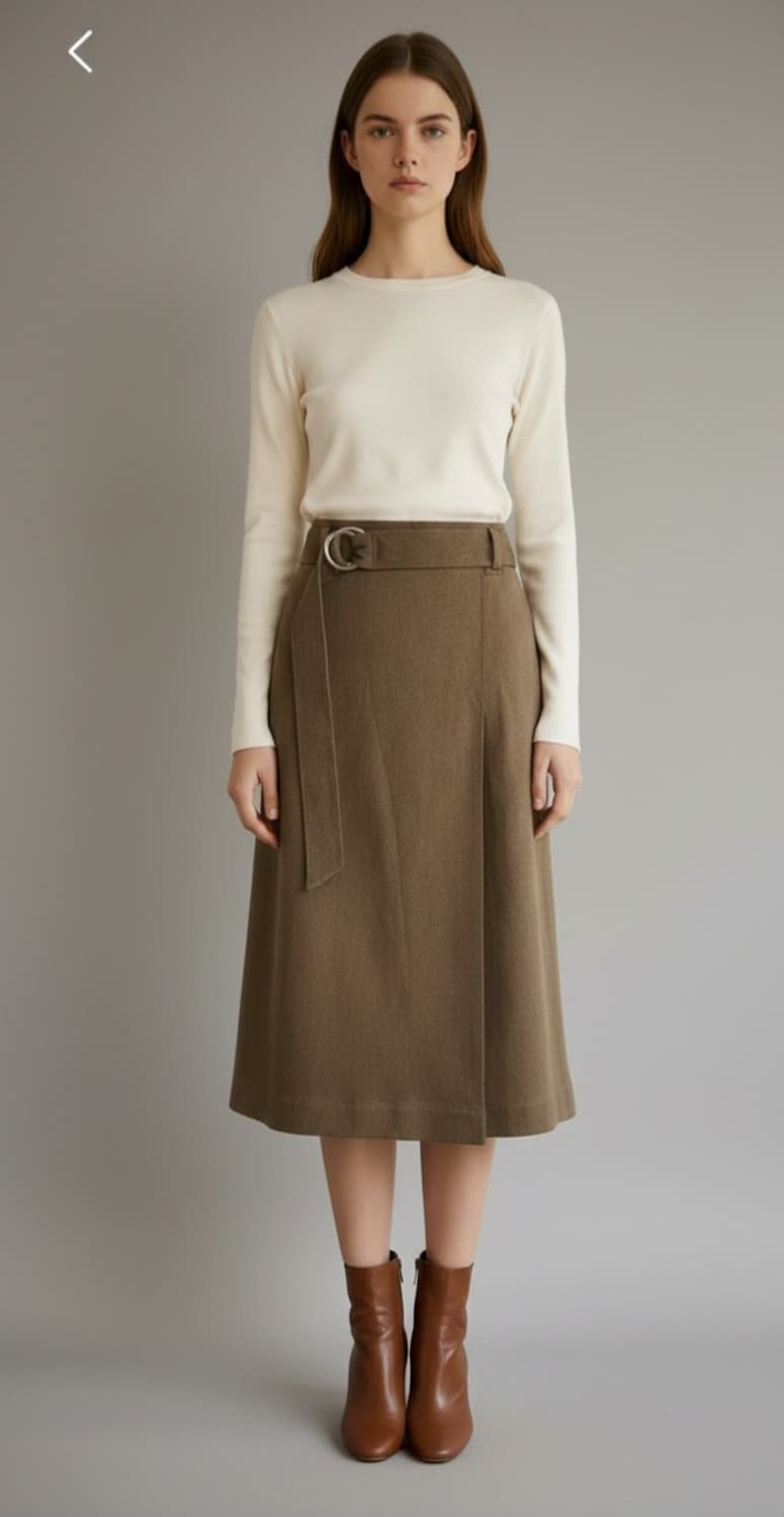 앤아더스토리즈 벨티드 코튼 스커트 66사이즈 상품이미지1