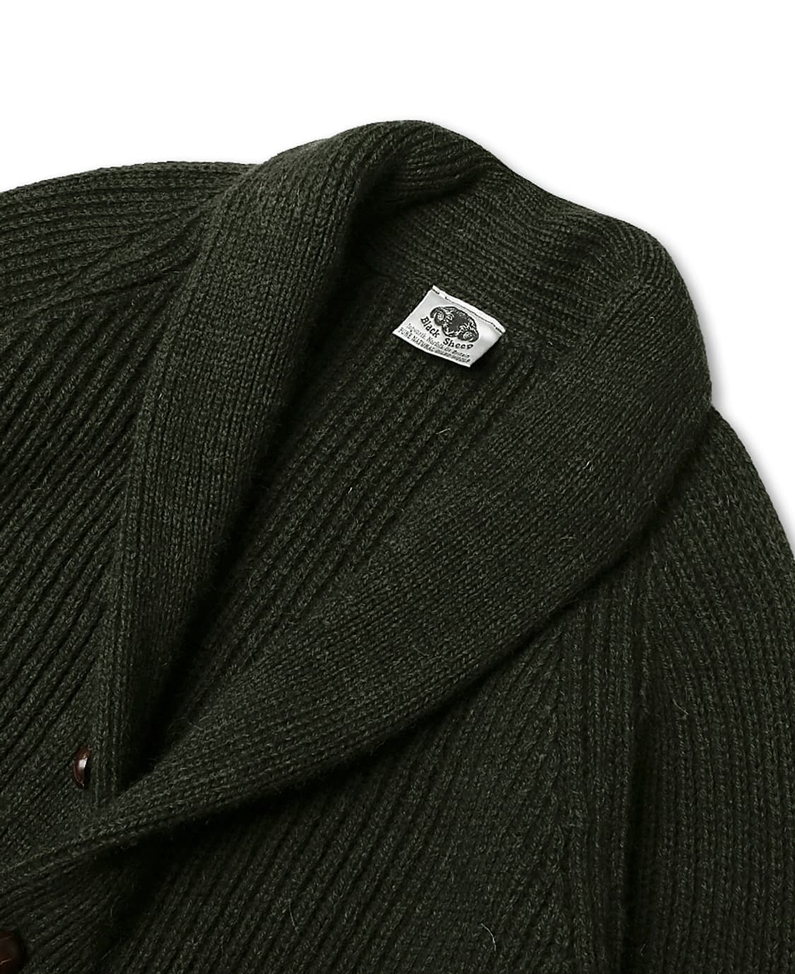 블랙쉽 [Black Sheep] 프리미엄 카키 니트 숄카라 가디건 상품이미지2