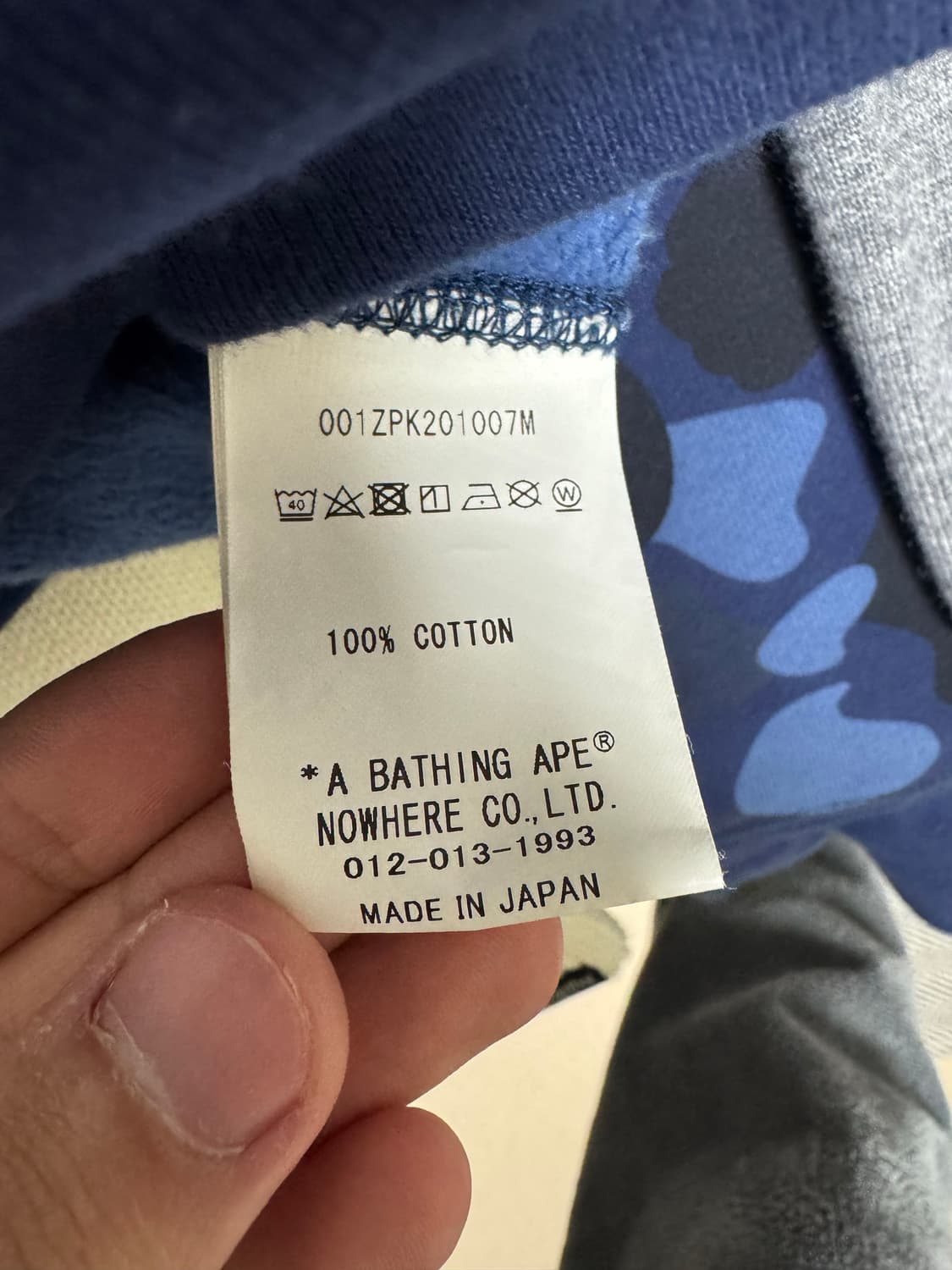 베이프 컬러 카모 샤크 풀 집업 후드 네이비 상품이미지2