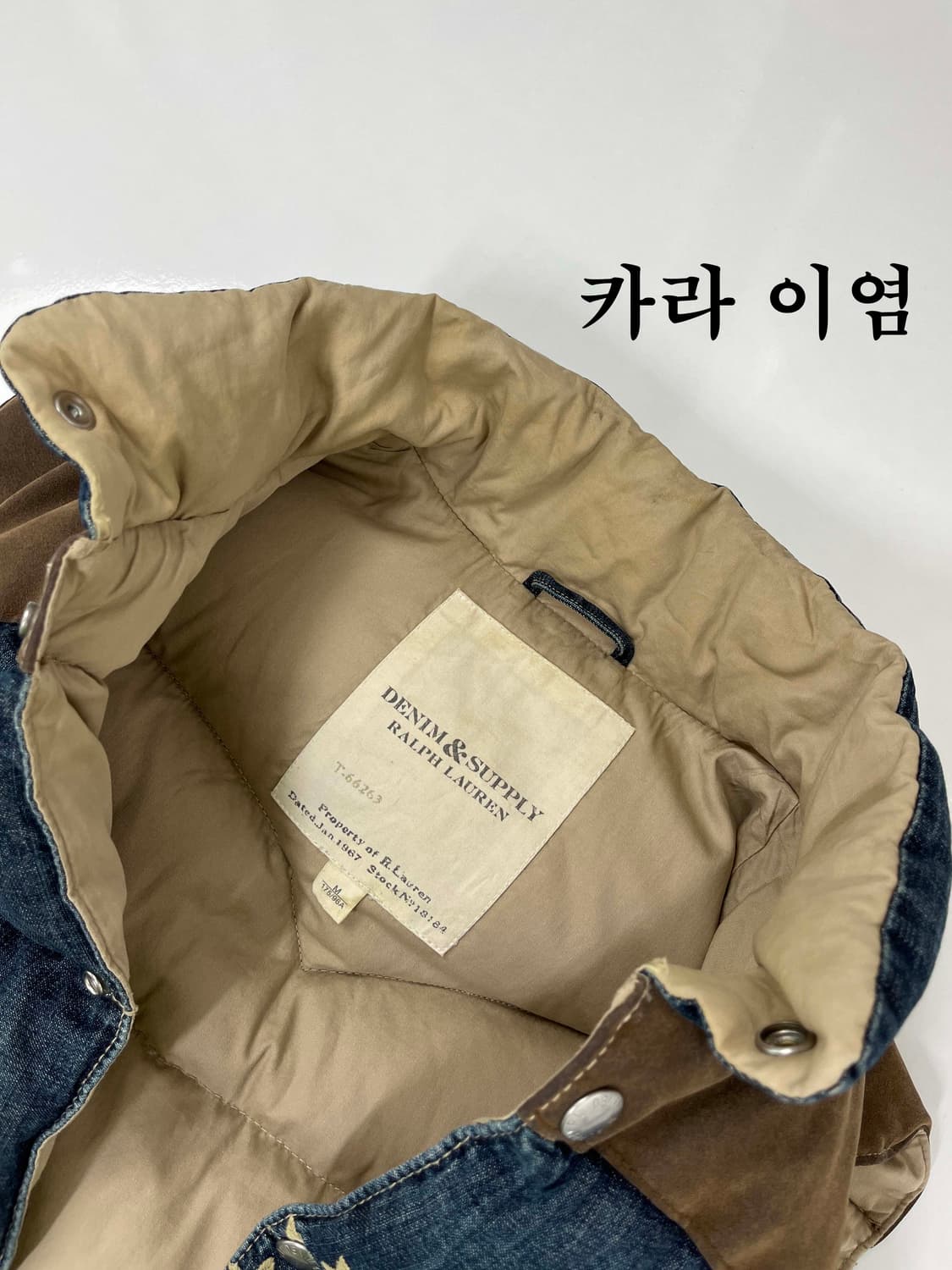폴로 랄프로렌 인디고 썬더버드 스웨이드 웨스턴 다운베스트 M 상품이미지9