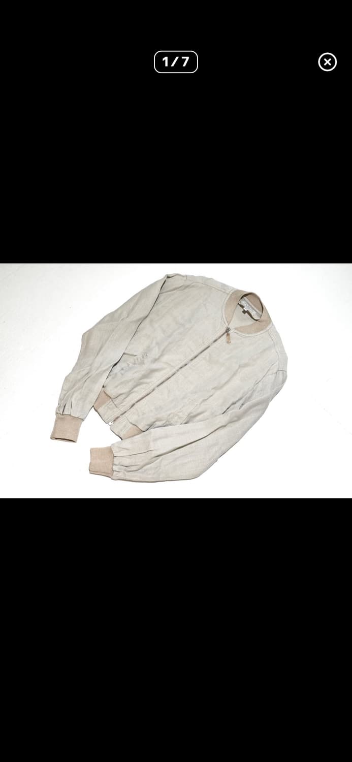 아르마니 진스 90s 린넨 봄버 블루종 상품이미지3