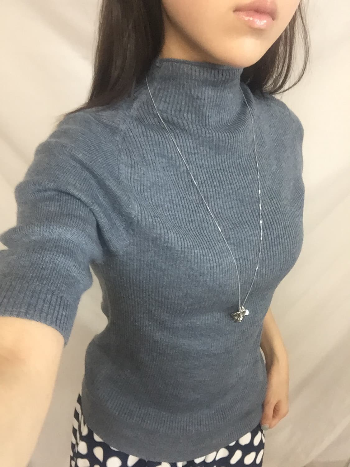 반폴라 니트 탑 상품이미지5