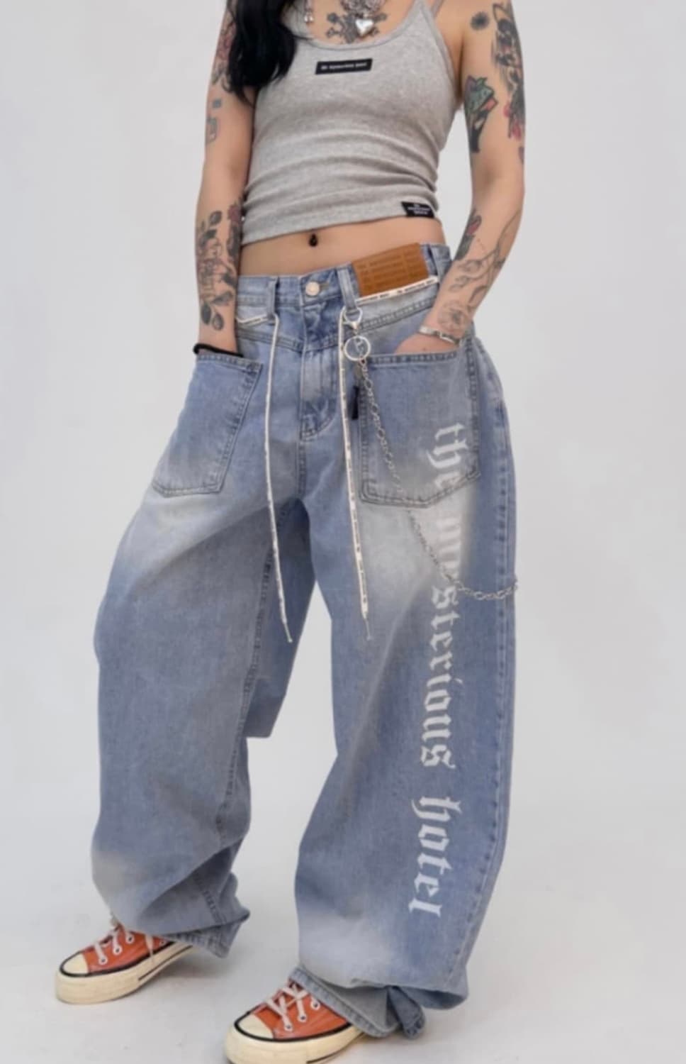 더미스테리어스호텔 페이크 데님팬츠 상품이미지1