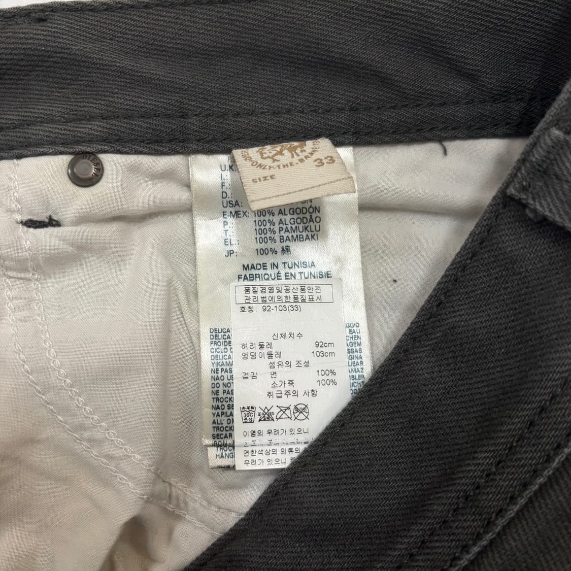 디젤 달론 레귤러 스트레이트 카키 데님팬츠 상품이미지6