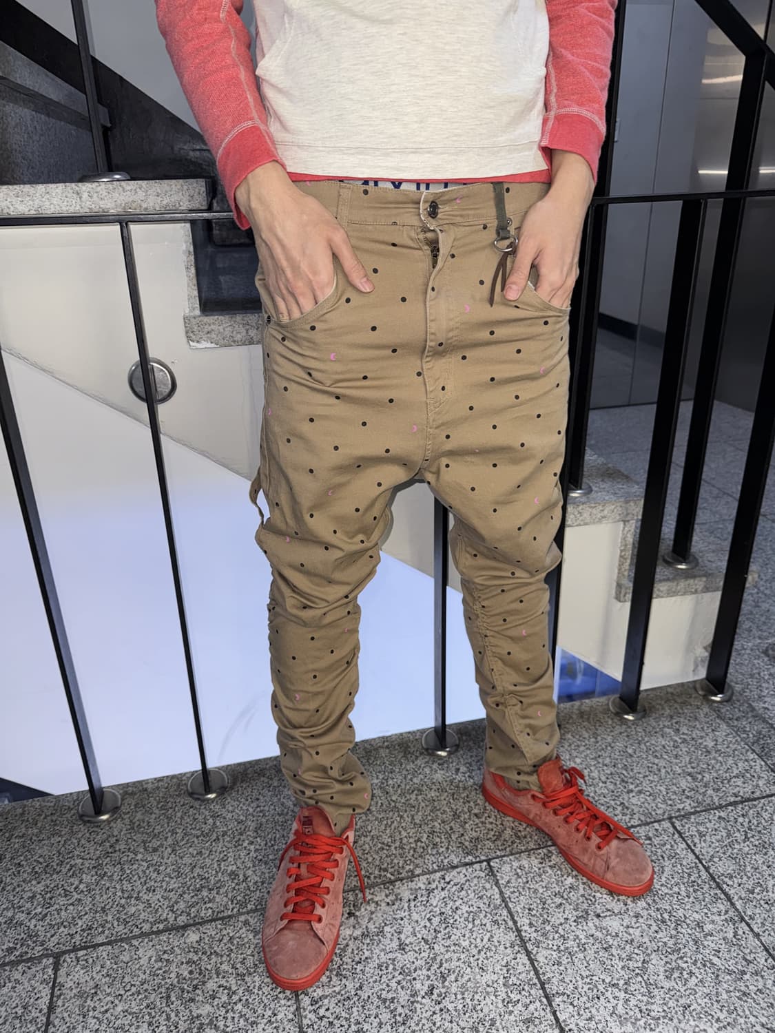 dots shirring baggy pants 상품이미지1