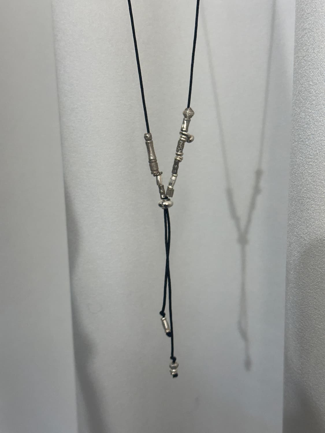 Musta karensilver mix black silk necklac 상품이미지9