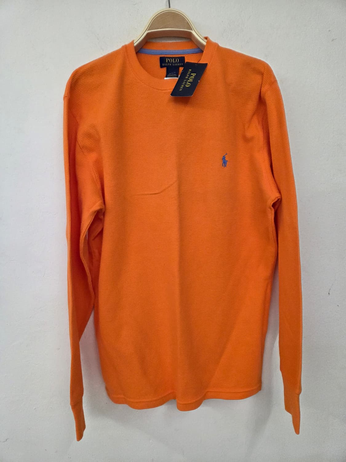 폴로 오렌지색 와플 긴팔 상품이미지1