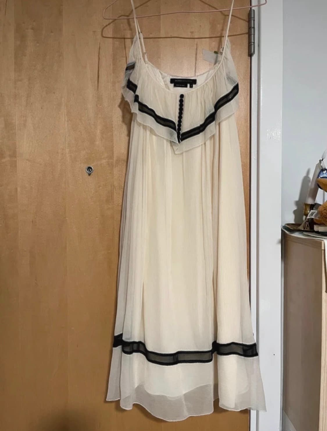 BCBG Maxazria 빈티지 실크 러플 드레스 상품이미지1