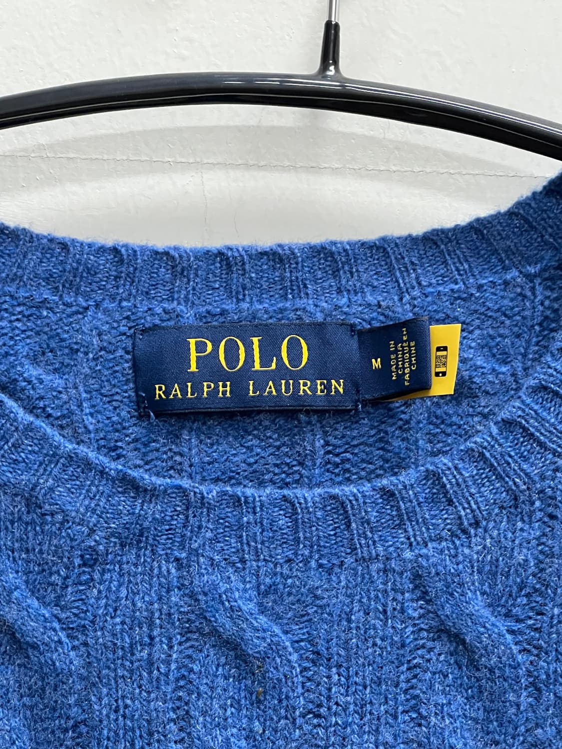 폴로 랄프로렌 울캐시미어 케이블 꽈배기 니트 블루 상품이미지4