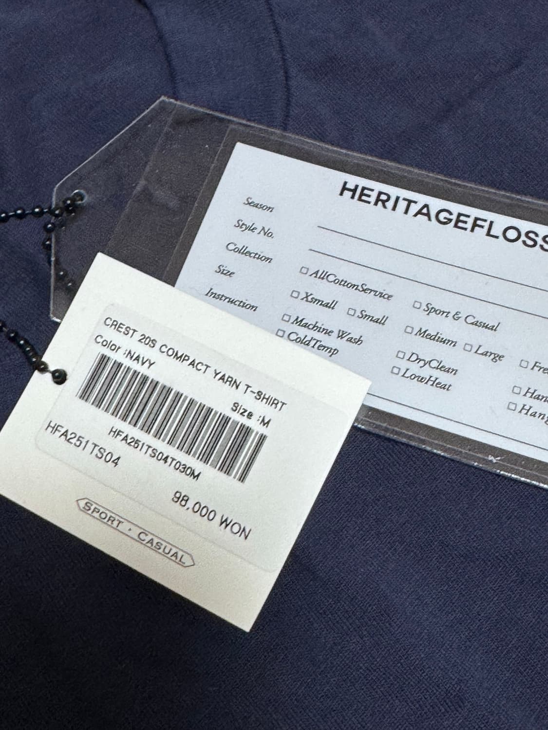 [M] 헤리티지플로스 반팔 네이비(단순착용 택 부착) 상품이미지2