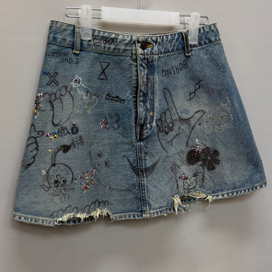 발렌시아가 그래피티 디스트로이드 크리스탈 데님 스커트 ( 28 ) 상품이미지2