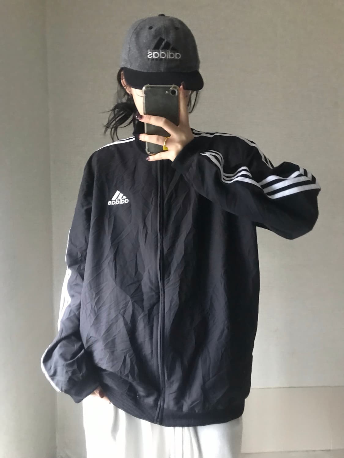 아디다스 블랙 삼선 바람막이 상품이미지4