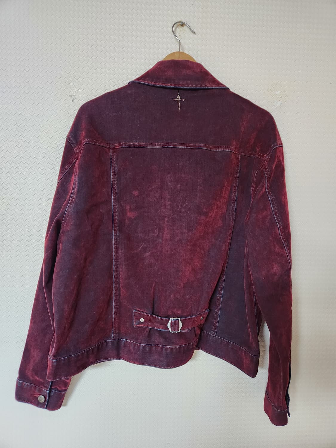 낫포너드 벨벳 데님 트러커 자켓 와인 XL 105 상품이미지3