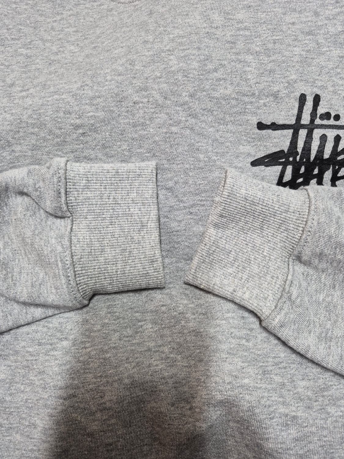 스투시 스탁 로고 기모 맨투맨 회색 M 100~105 상품이미지3