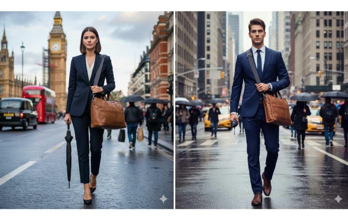 만다리나덕 레더 브리프케이스 상품이미지1