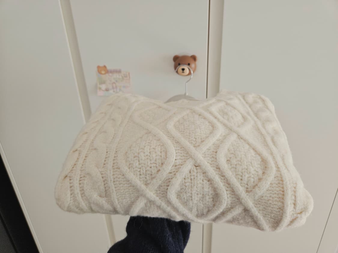 꽈배기 아이보리 니트 원피스 상품이미지4