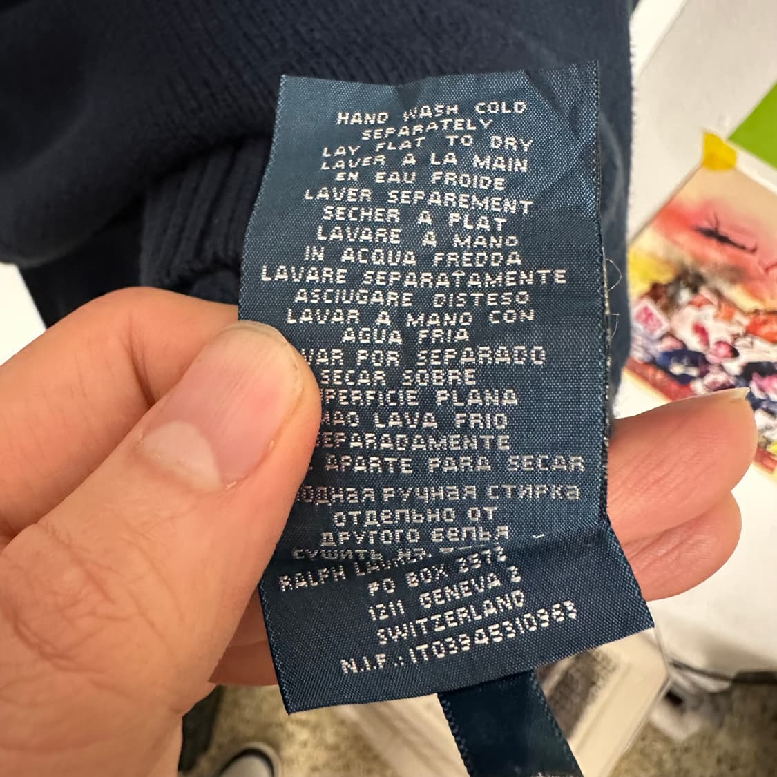 90’s 폴로 네이비 코튼 니트 상품이미지4