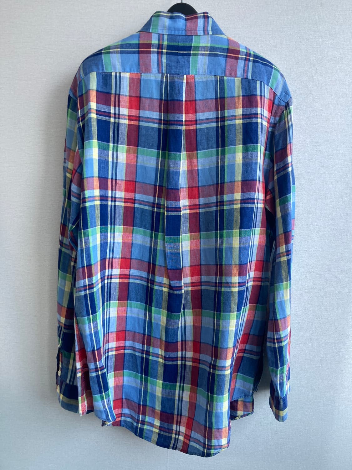 랄프로렌 린넨100% 체크 셔츠 M 상품이미지3