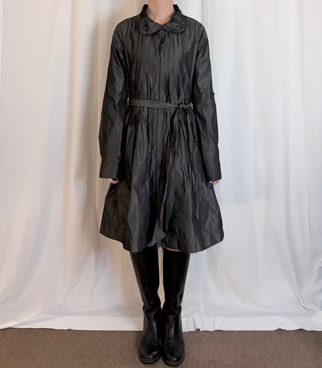 HIROKO BIS Pleated Nylon Long Jacket 상품이미지2