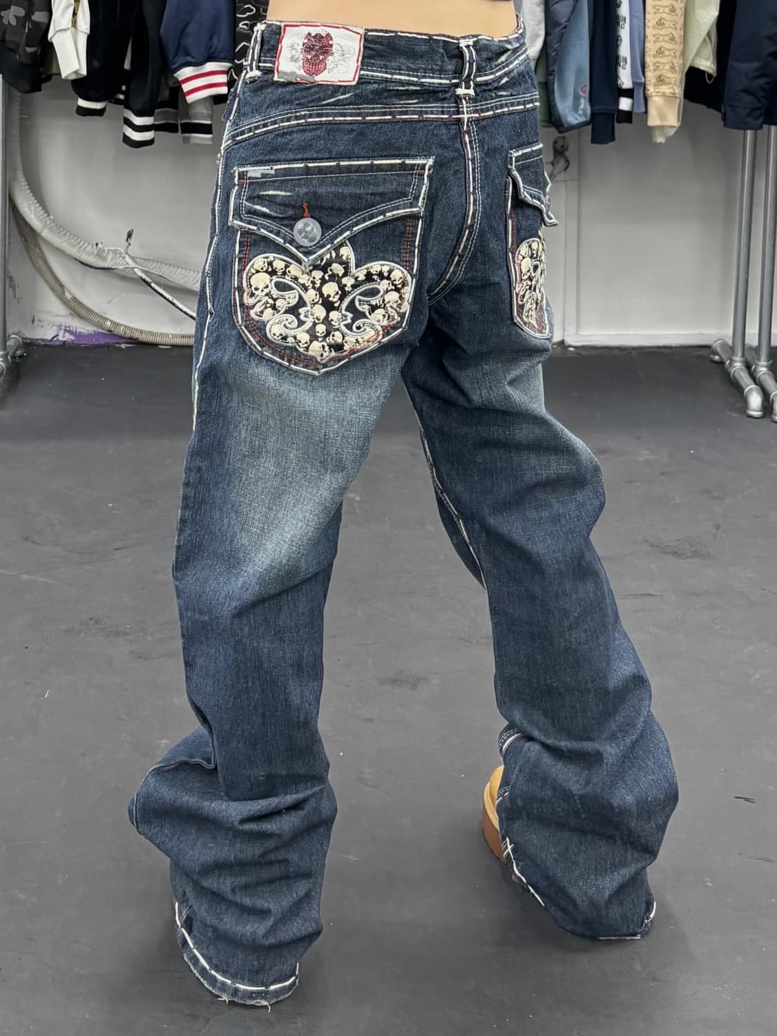 라구나비치 Y2K 스컬 데님팬츠 상품이미지1