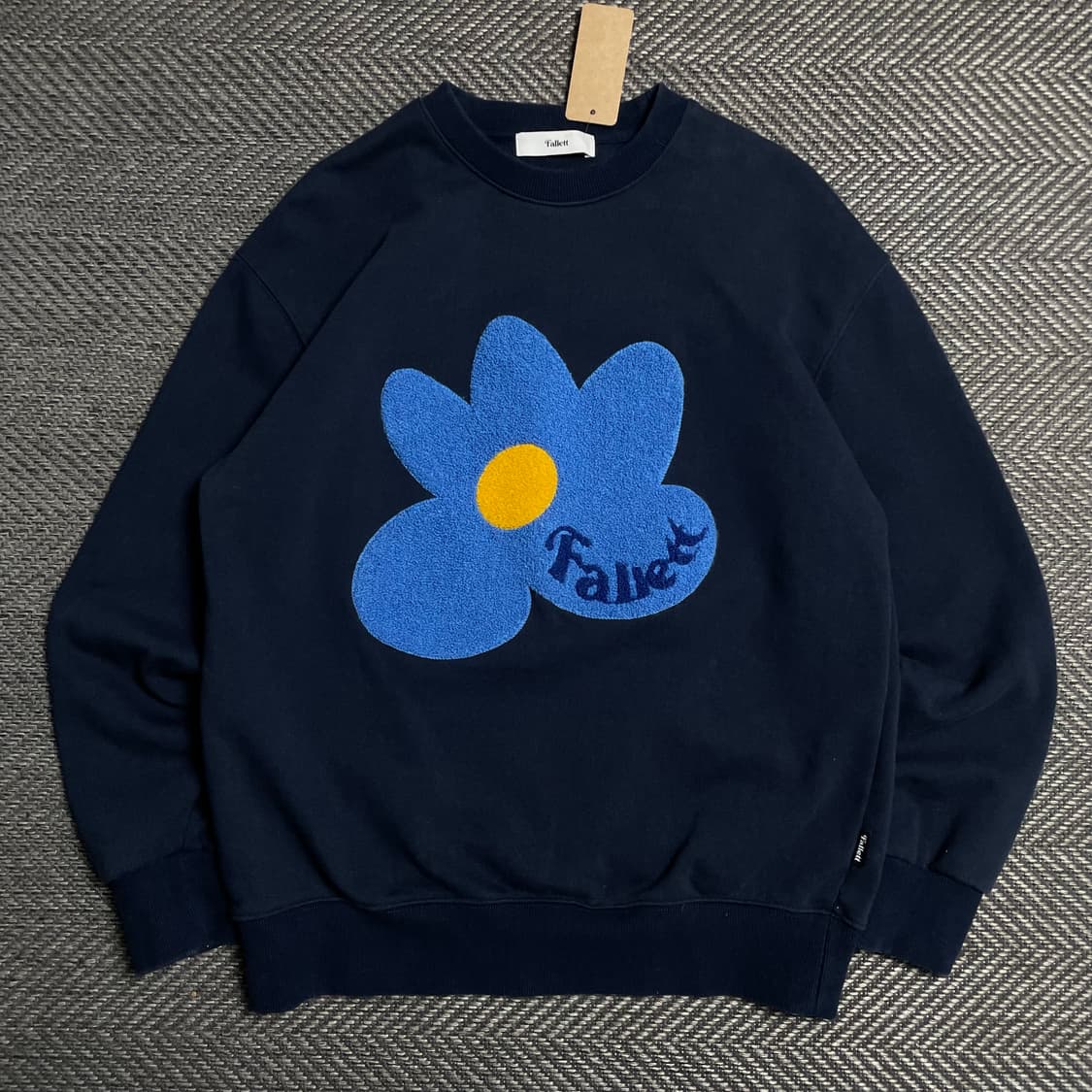 팔렛 플라워 빅로고 박시핏 부클 맨투맨 네이비o 5215 상품이미지1