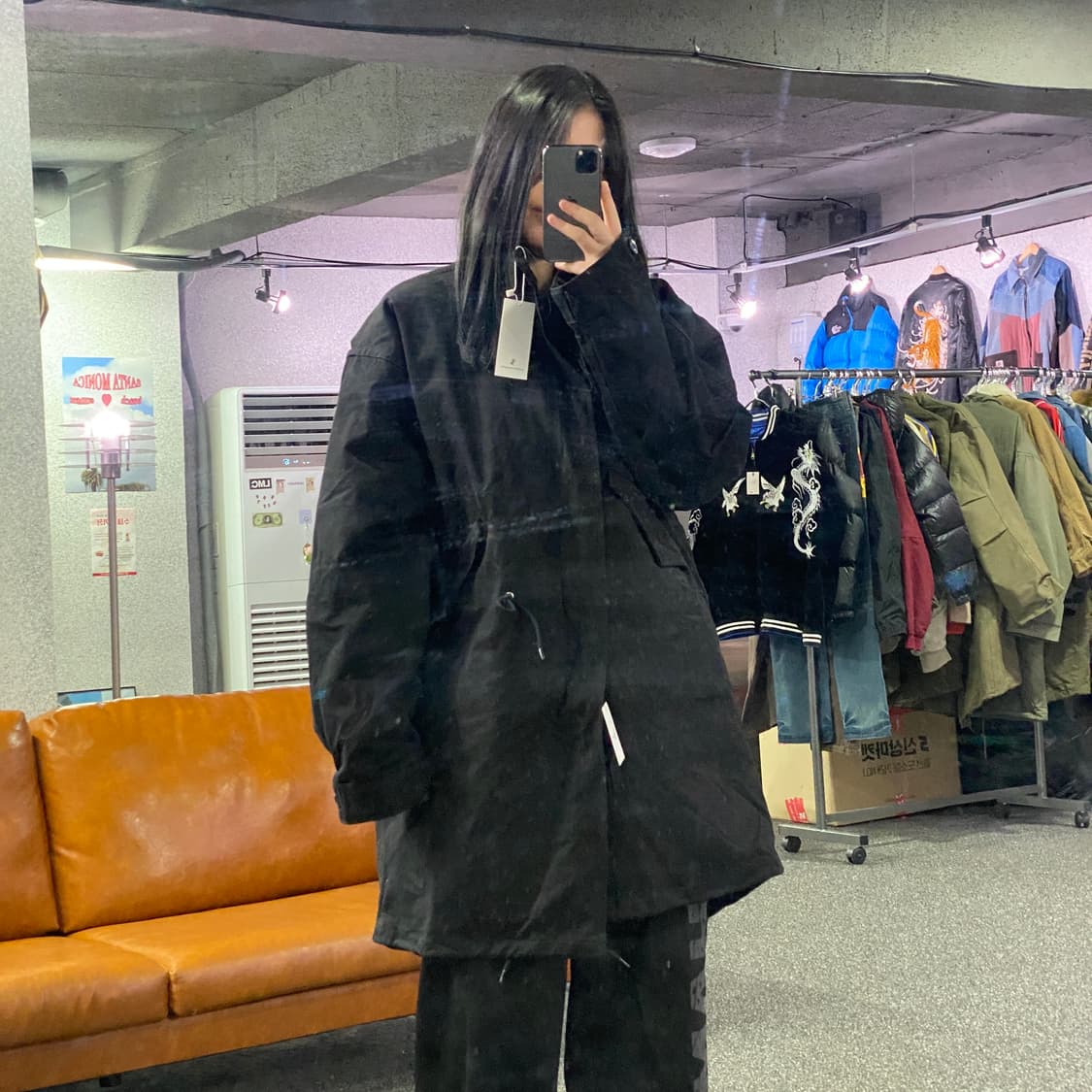 라퍼지스토어 피쉬테일 블랙 누빔 야상 자켓 B4025 상품이미지1