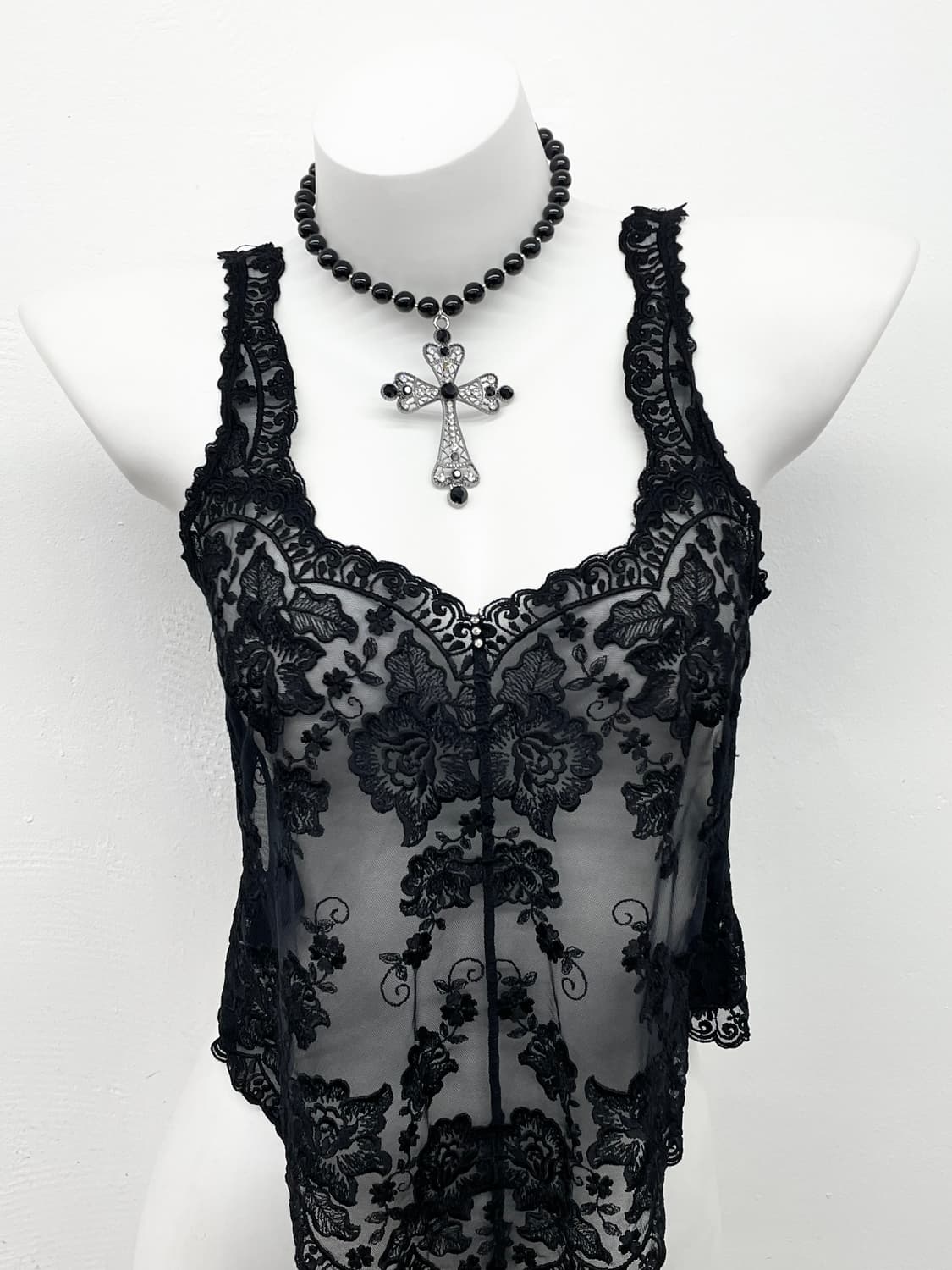 블랙페어리 레이스 자수 슬립 상품이미지2