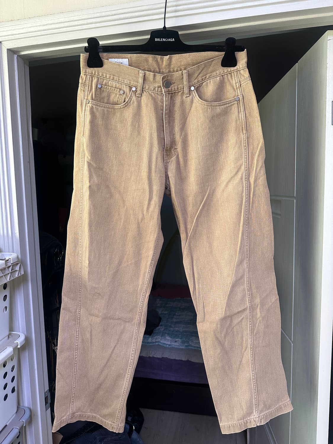 [3] 타일레 베이지 커브드 데님 팬츠 상품이미지1