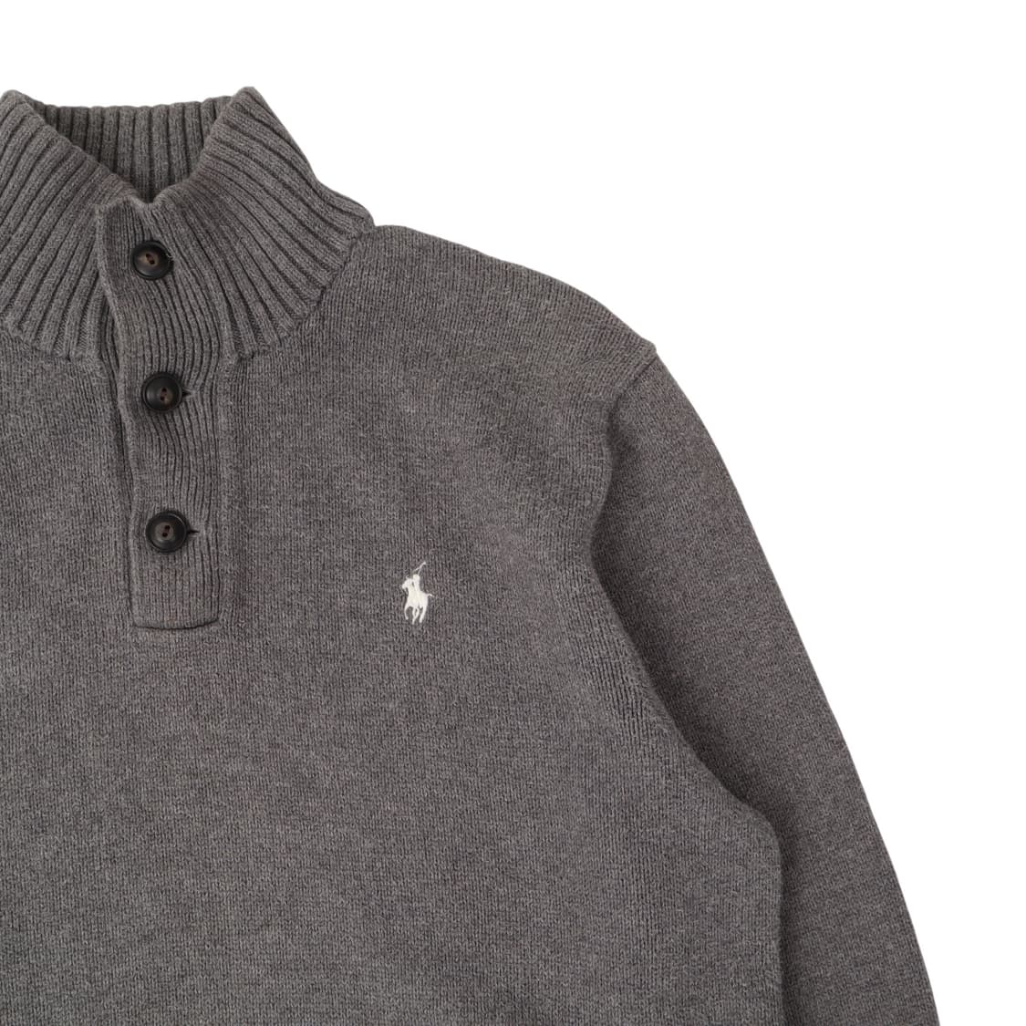 폴로 랄프로렌 챠콜그레이 버튼업 니트 스웨터 상품이미지3