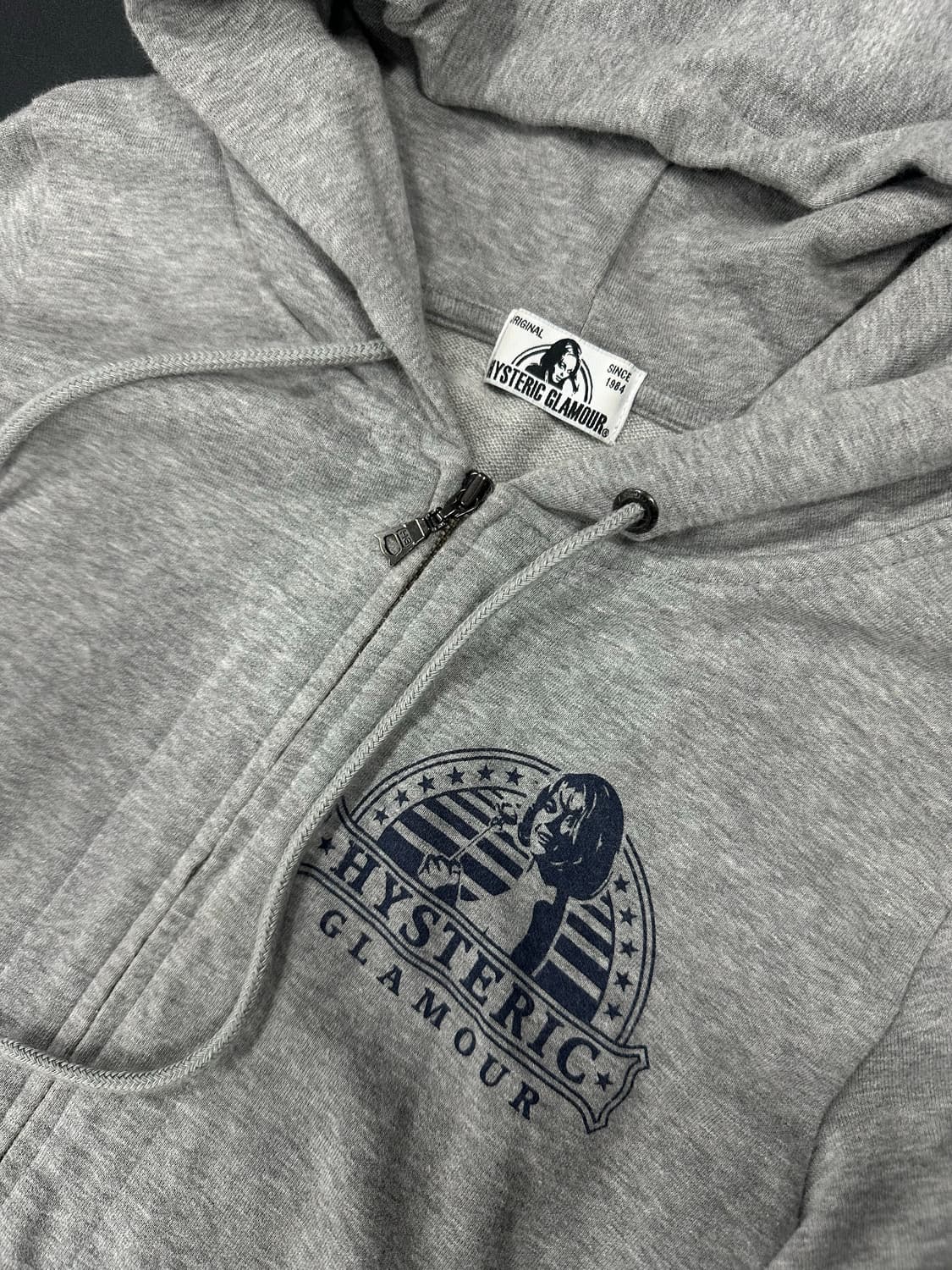 히스테릭 글래머 백로고 그레이 후드 집업 상품이미지5