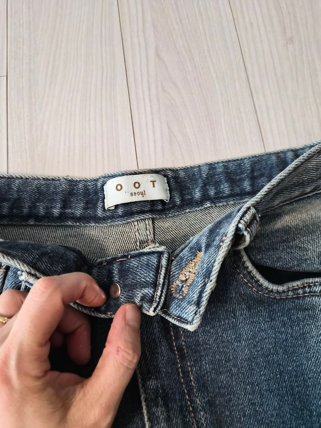 [OOT Seoul] 빈티지 워싱 데님 롱 스커트 (앞트임) 상품이미지4