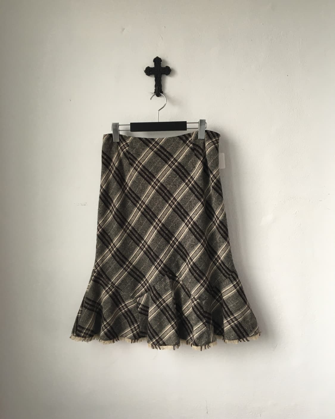 Check pattern woolen skirt 상품이미지1