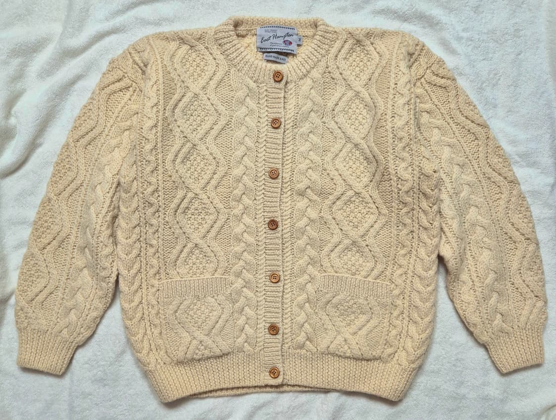 East Hampton 핸드메이드 꽈배기 가디건 M 상품이미지1