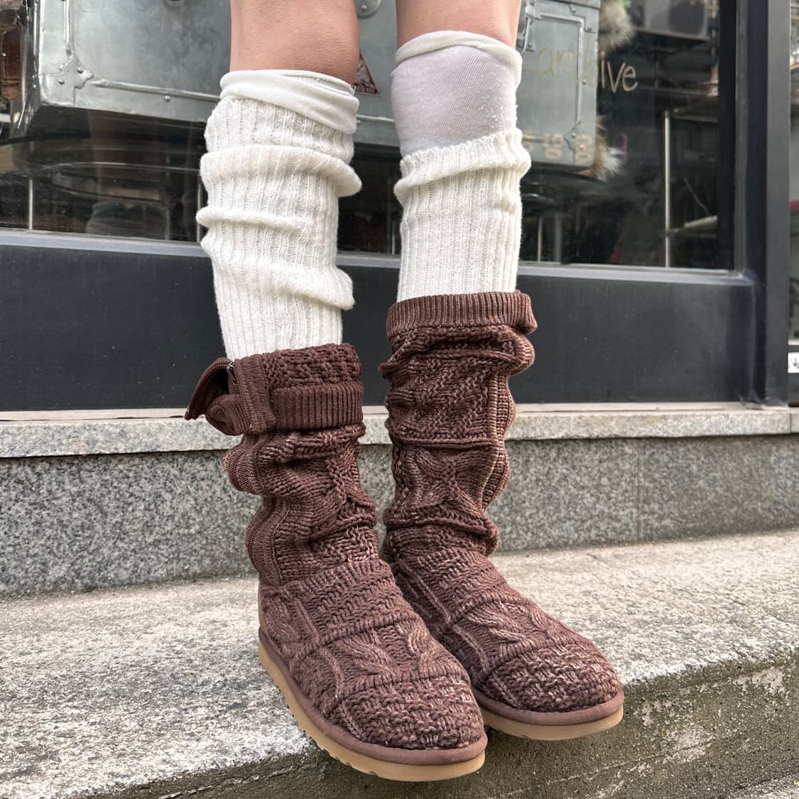 00s 브라운 어그 카디 니트 부츠 상품이미지4