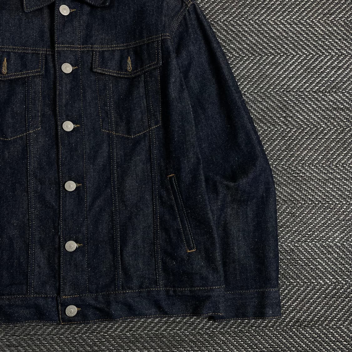 일본 아메카지 빈티지 생지 데님 트러커 자켓o 2958 상품이미지2