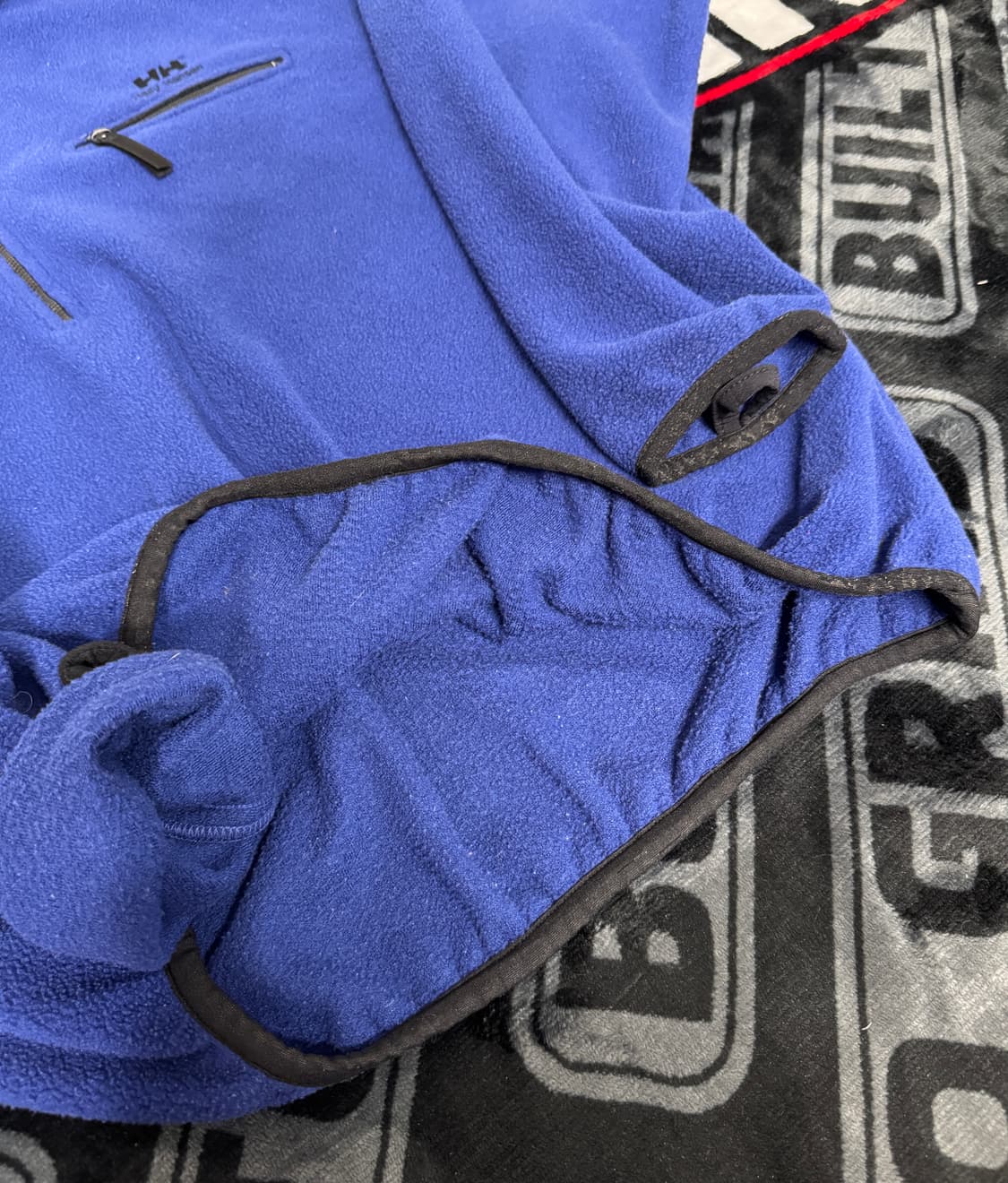 헬리 한센 쿼터 짚 플리스 풀오버 블루 블랙 메이드 인 유에스에이 상품이미지6