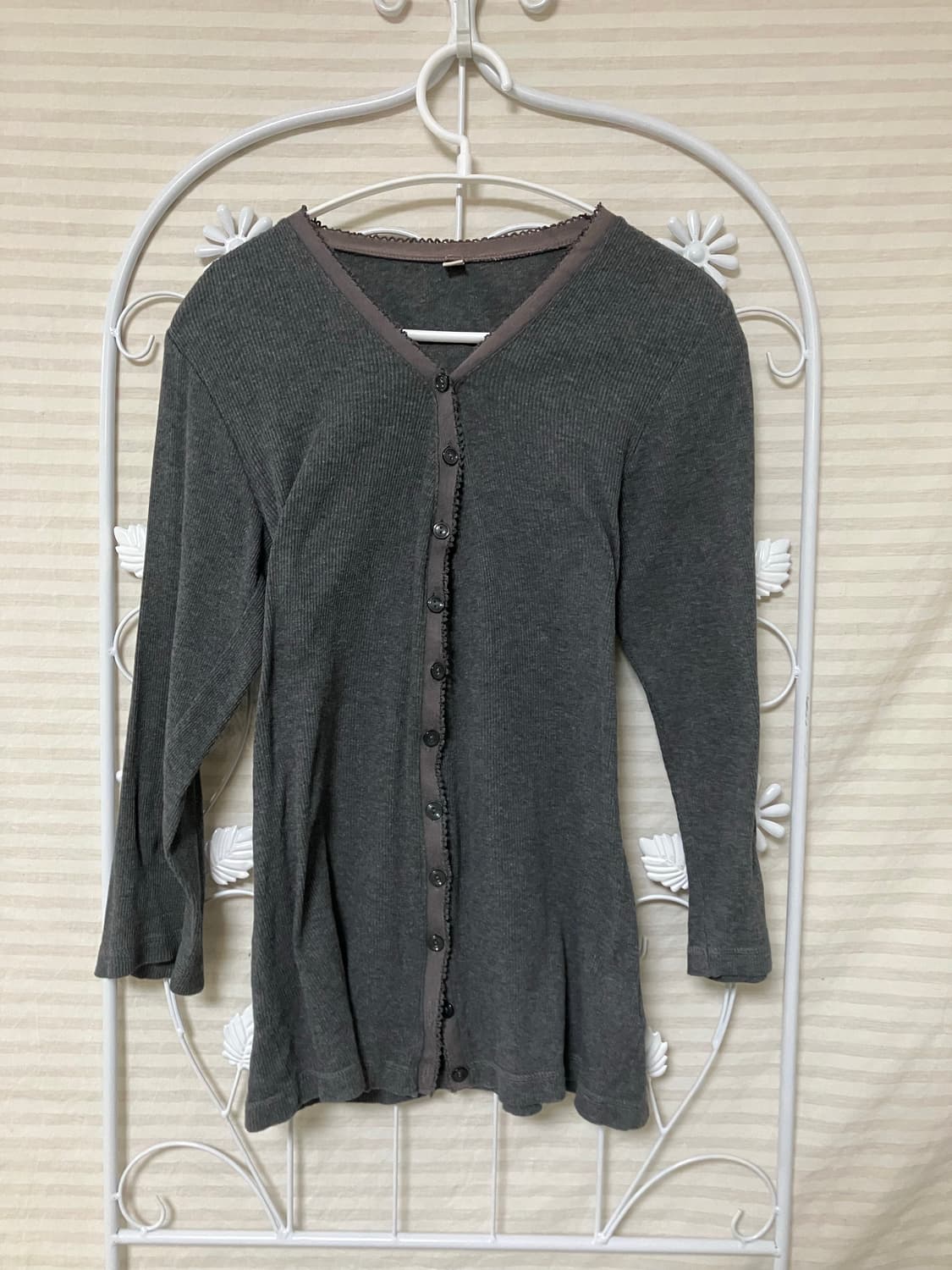 차콜 레이스 가디건601  상품이미지1