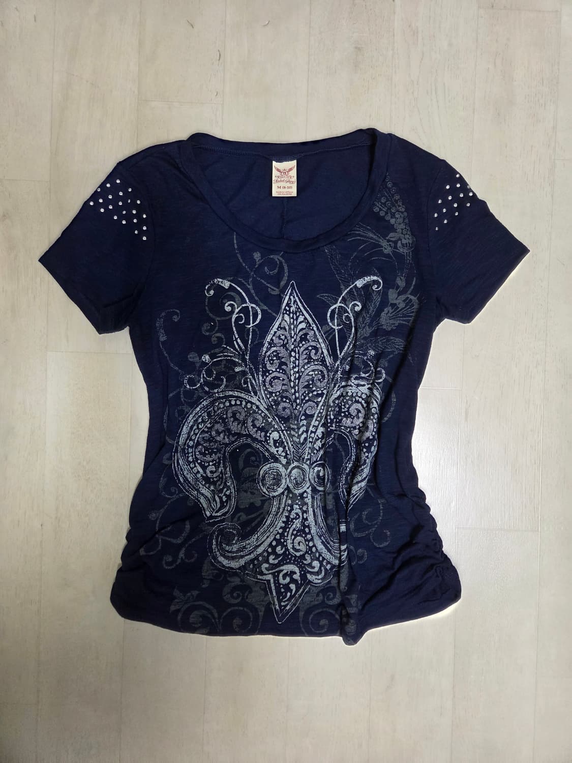 백합 스터드 셔링 티셔츠 t-shirt 상품이미지1