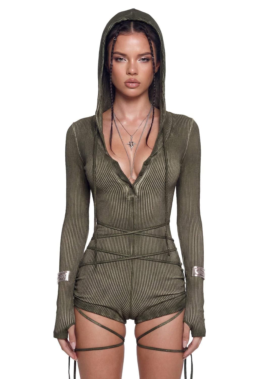 Dollskill 돌스킬 darkerwavs hoodromper 바디수트 상품이미지1