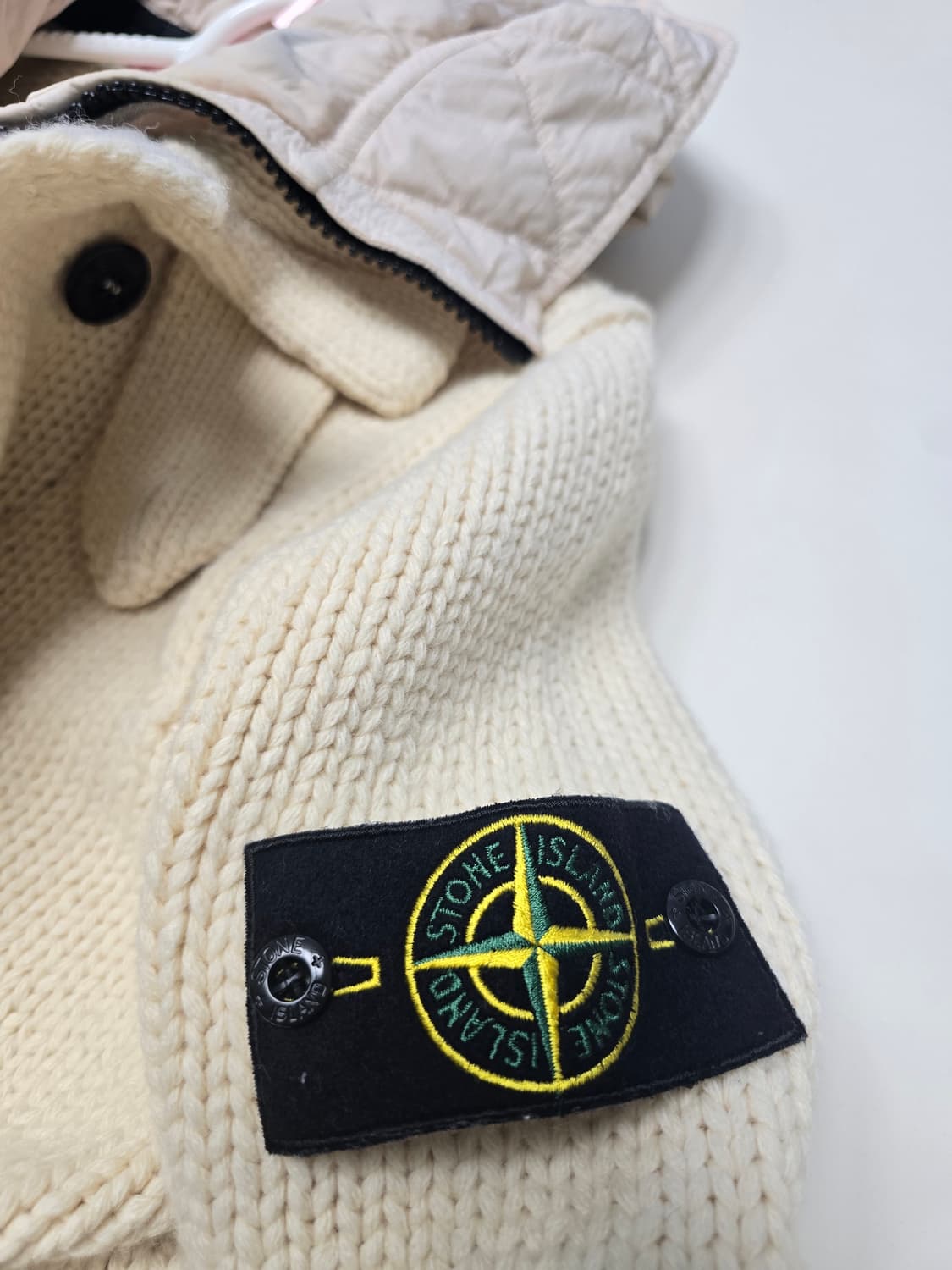 스톤아일랜드 가디건 남성 니트 후드(탈부착) 아이보리  상품이미지4