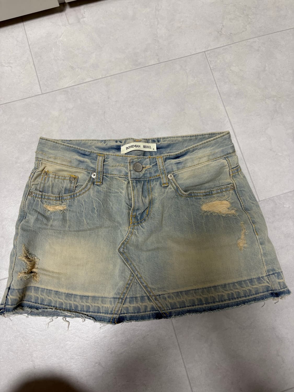 보헤미안서울 데님스커트 s 상품이미지2