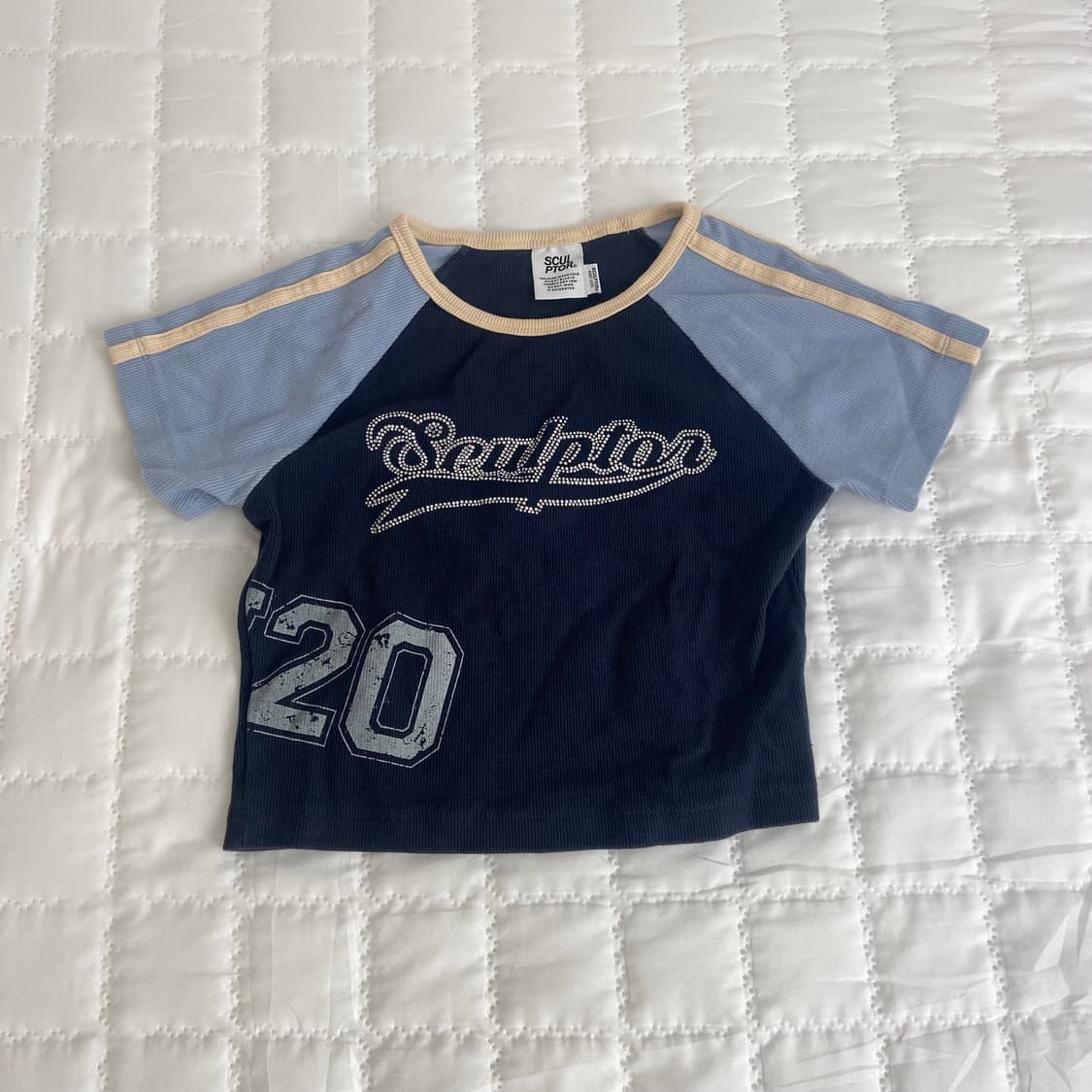 스컬프터 글램 큐빅 크롭 티셔츠 상품이미지2