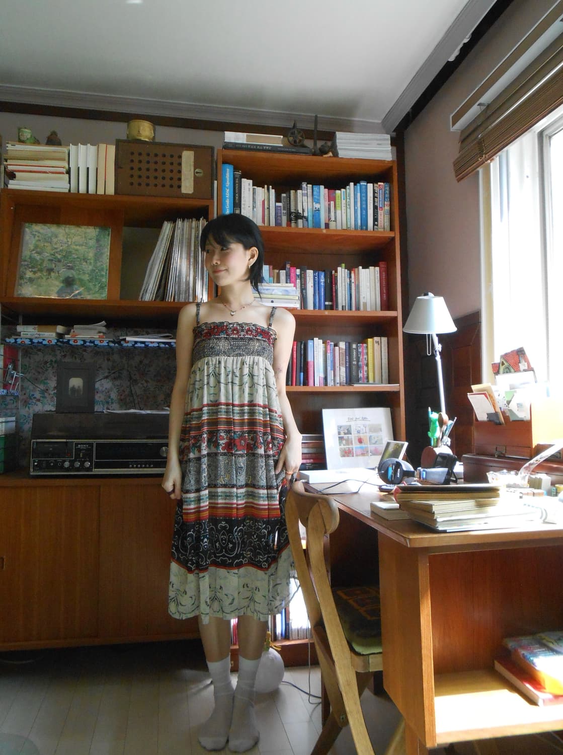 오리엔탈 플라워 스모크 뷔스티에 원피스 상품이미지4