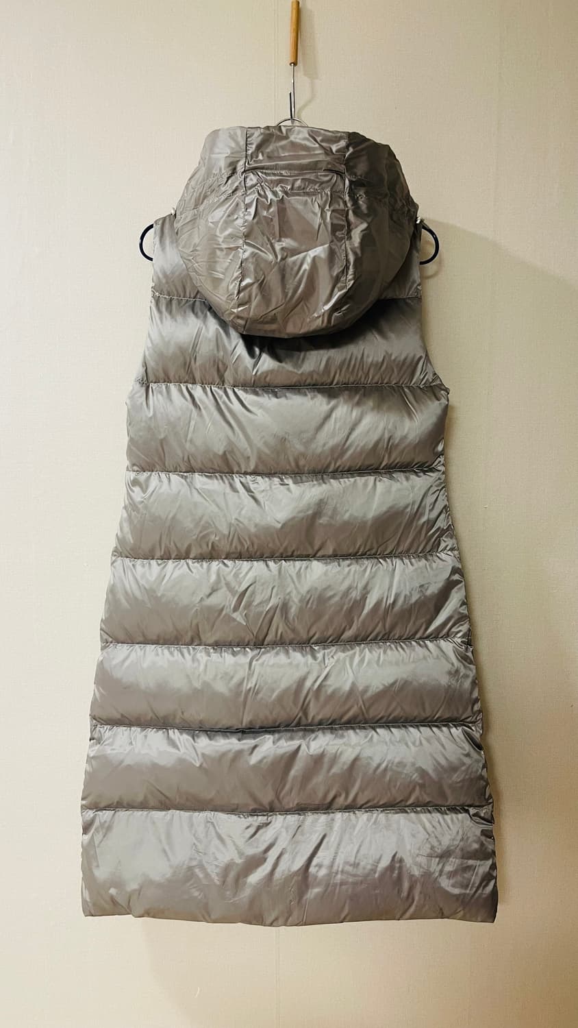 빈폴 여성 롱 구스 다운 경량 패딩 후드 조끼 55-66 솜털 90% 상품이미지8