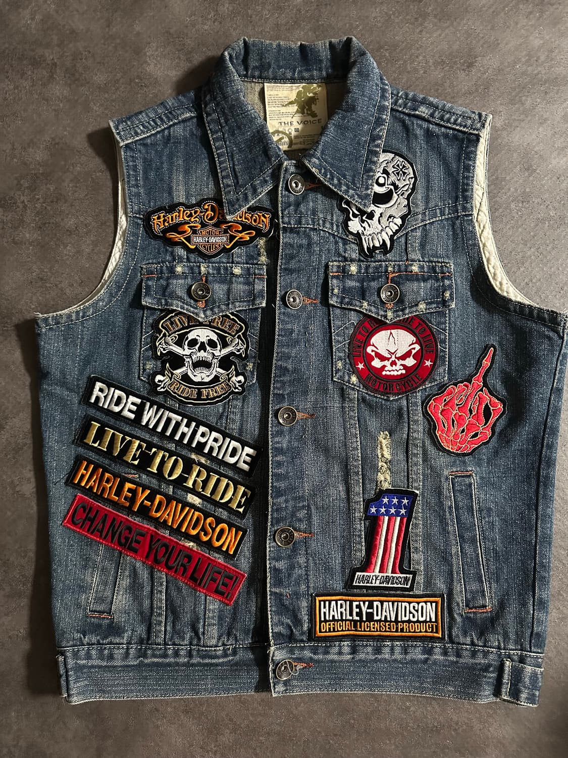 데님 베스트 패치 장식 상품이미지1