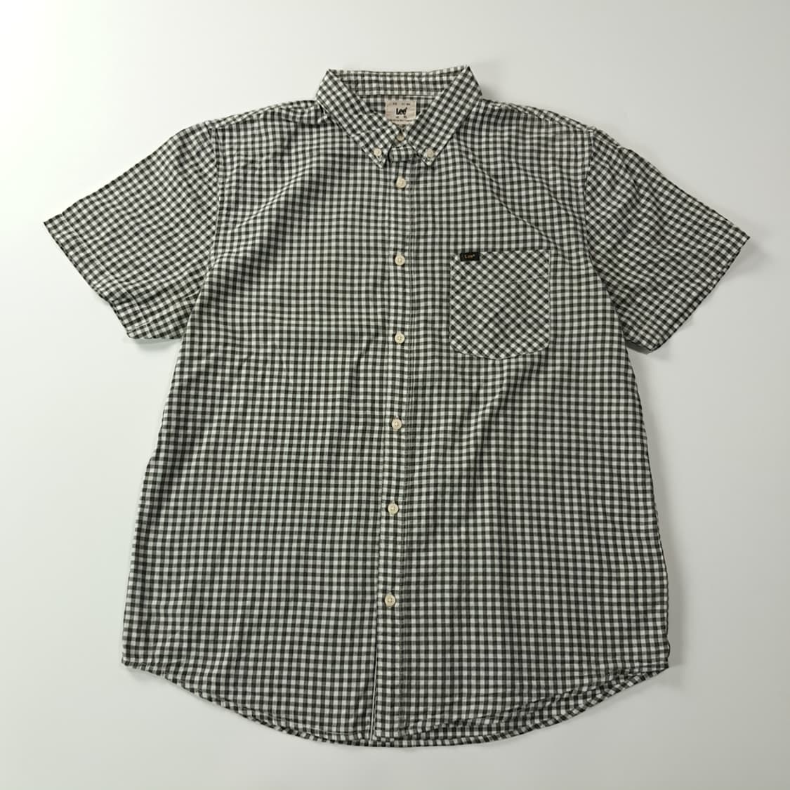 CK804 XL 리 LEE 모노 마이크로 깅엄체크 반팔 셔츠 남방 상품이미지1