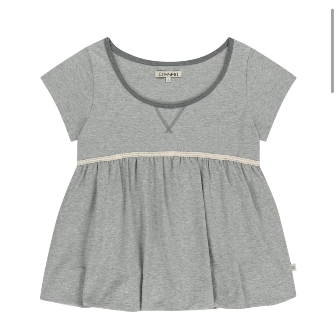 코이세이오 레이스 벌룬 티셔츠 멜란지 그레이 1사이즈 상품이미지1