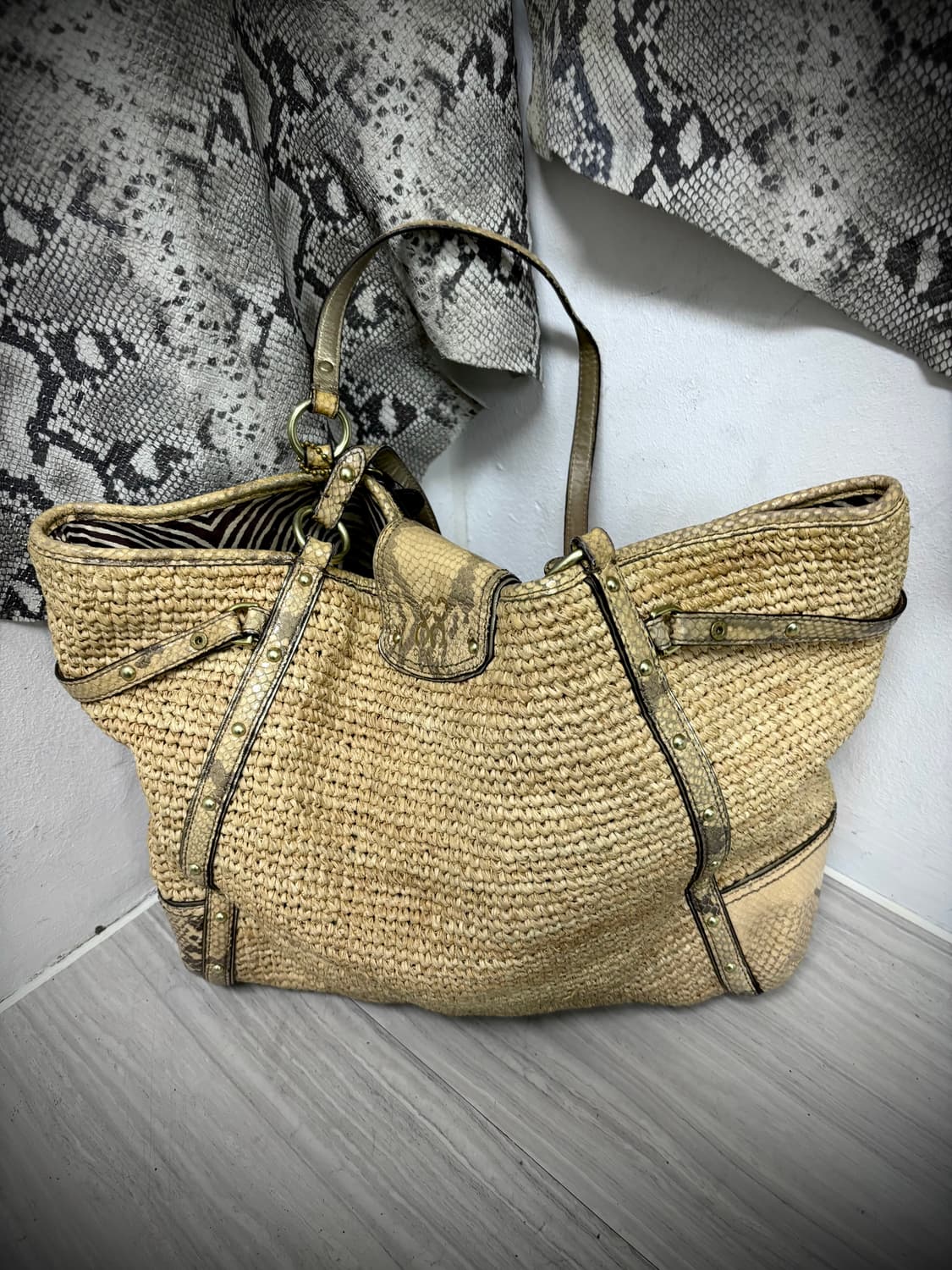 [Coach Y2K] Beige Flowers Detail Over-Si 상품이미지5